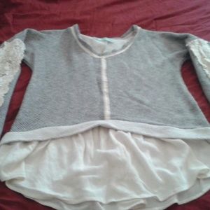 Elegant net long sleeve ladies blouse